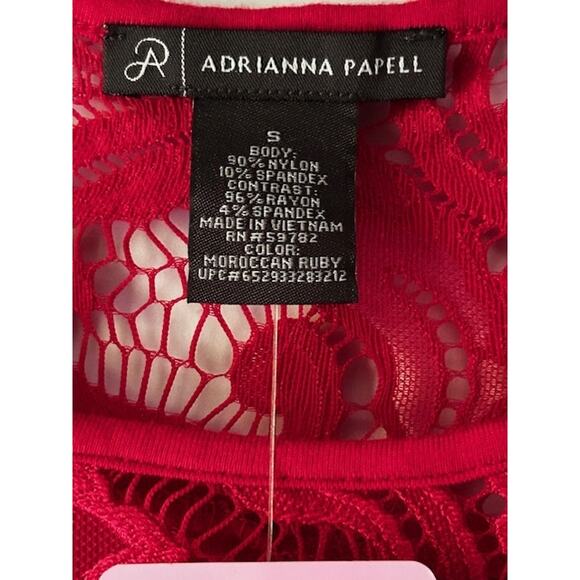 NWT Adrianna Papell Small Moroccan Ruby Lace Front Sleeveless Blouse - Picture 4 of 4